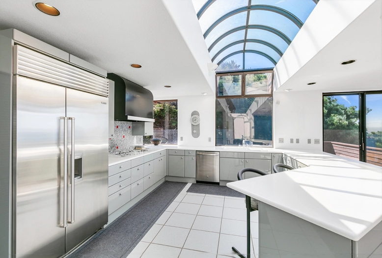 kitchen with natural light from skylight