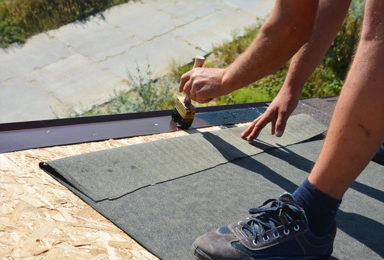 swr underlayment being applied