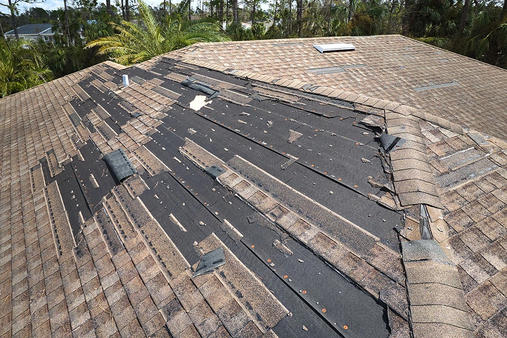 Damage to roof from storms